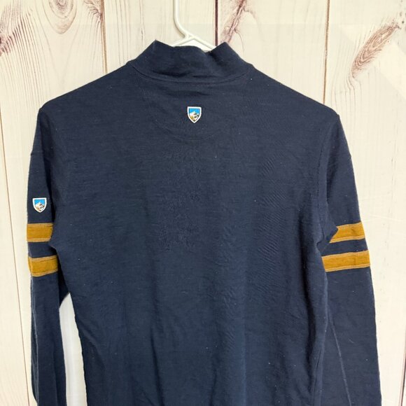 KÜHL Team Merino 1/4-Zip Men’s Medium Blue Ash Soft Wool EUC - Picture 4 of 14